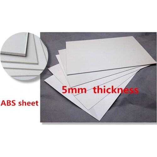 2pcs/lot 5mm thickness White colour ABS plastic sheet model solid flat board for sand table model making advertising plank