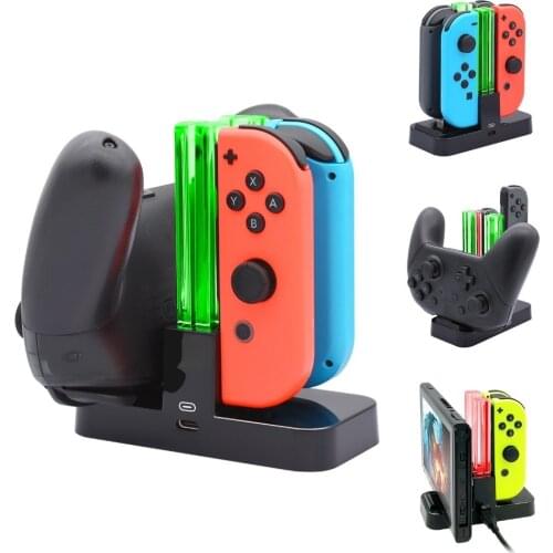 4 in1 Charging Dock For Nintend Switch Joy-con Controller LED Charger For Nintendo Switch Pro Gamepad Charge Stand NS Switch