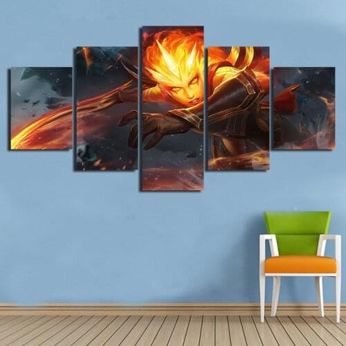 Home Decor Canvas 5 Pcs Infernal Diana Painting Wall Art Picture HD Prints Modular LOL Game Poster Frame For kids Room
