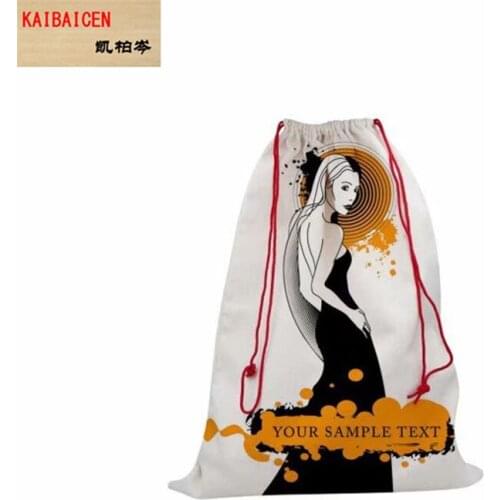 5pcs/lot Blank Sublimation linen Red rope drawstring pocket Bag For Sublimation INK Print DIY Gift Heat Press Transfer 50*68CM