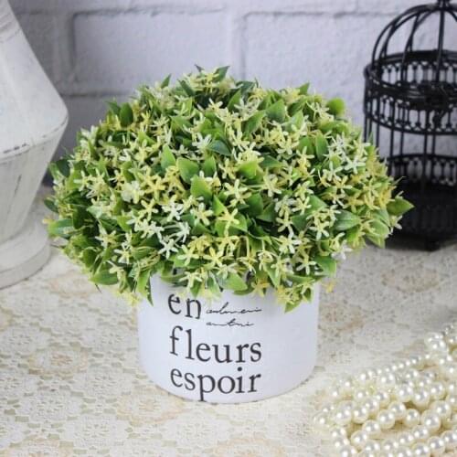 Decorative Mini Lilac Bonsai Miniascape Potted Arranging Accessories Simulation Plant Artificial Leaves 6pcs/bouquet