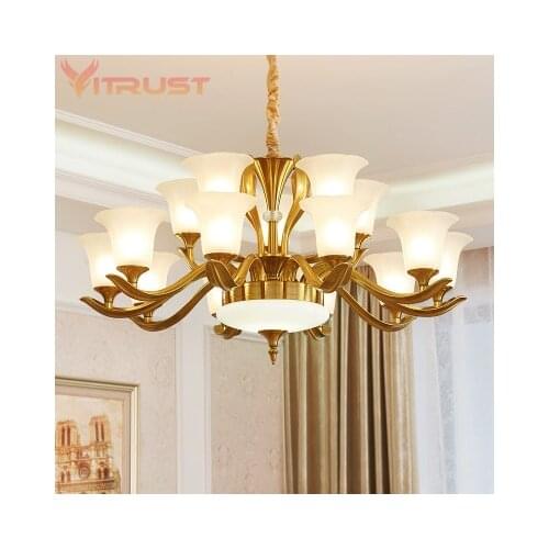 American Copper suspension lamp Modern lighting fixtures suspended lamps Led Chandeliers Lamp Dining Room Hanging Lights Fixture