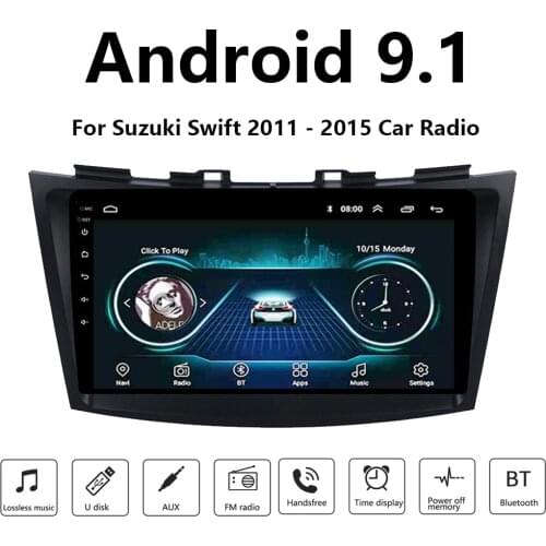 Android 9.1 2 Din Car radio Multimedia Video Player auto Stereo GPS navigation Bluetooth WIFI Audio Mirrorlink For Suzuki Swift