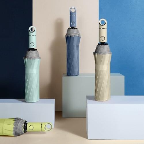 Automatic Hanging Desigher Umbrella Reflective Strip Safe Umbrellas Rain Women Sun UV Parasol Men 12K Windproof Paraguas Outdoor