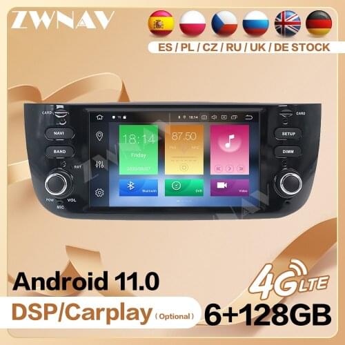 6+128G Carplay 2 Din Radio Receiver For Fiat Linea 2009 2010 2011 2012-2015 Android Player Video GPS Head Unit Auto Audio Stereo