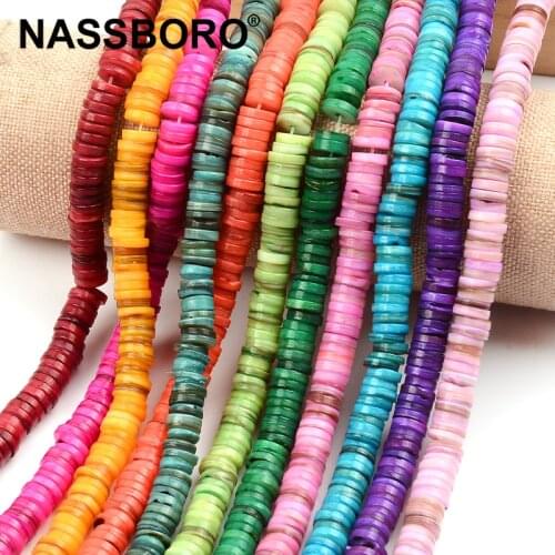 7-8mm Natural Shell Heishi Bead Spacer Beads Dyed Color Natural Shell Beads for Jewelry Making Bracelets or Necklace