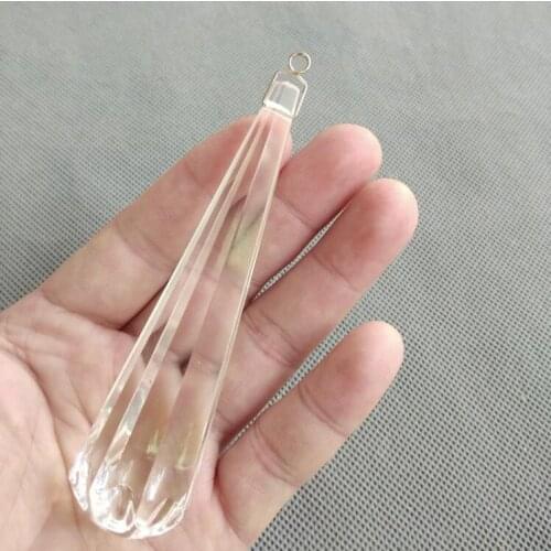 Camal 5pcs 100mm Plum Head Shaped Faceted Crystal Pendant Prism w/ 8mm Hook Lamp Lighting Part Chandelier Suncatcher Wedding