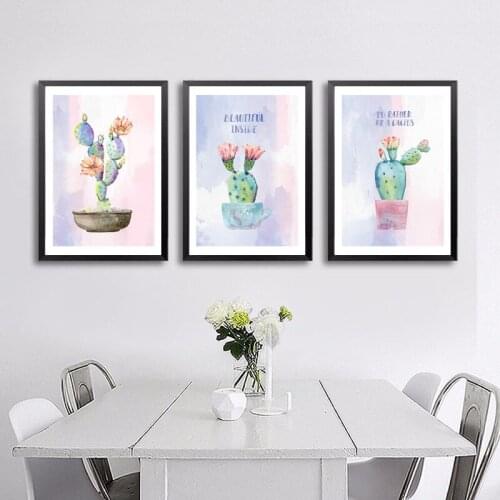 Cactus Decor Nordic Poster Art Canvas Print Home Childrens Bedroom The Wall Picture Decorator