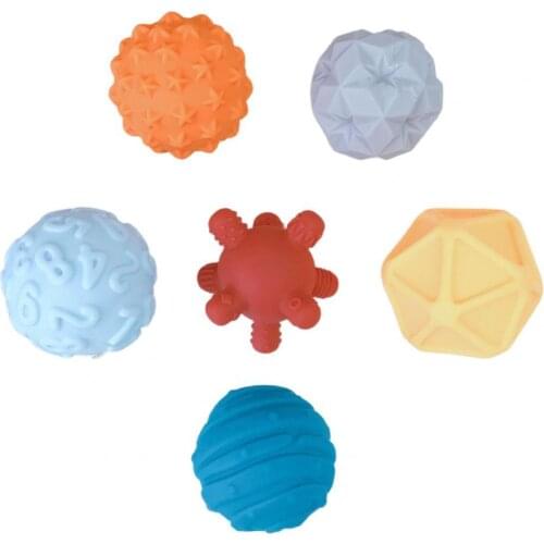 Baby Touch Hand Ball Toys Sensory Balls Set Rubber Multiple Textured Hand Catching Rattle Baby Educational Bath Toy