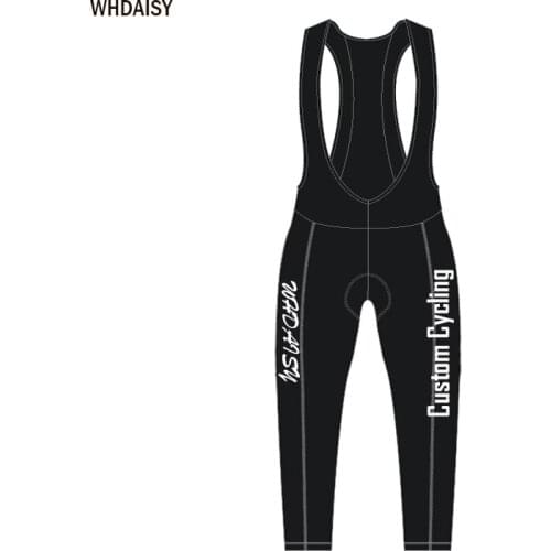WHDAISY Customized Cycling Long Bib Pants High Elastic Quick Dry Road Bike Clothes Bicycle Trousers with Sponge Pad Men
