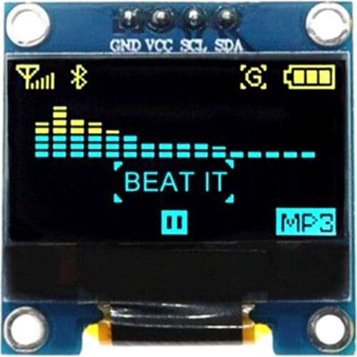 Two-color 0.96 inch oled screen 12864 LCD display module ssd1306 Serial port parallel port i2c interface 4-pin module