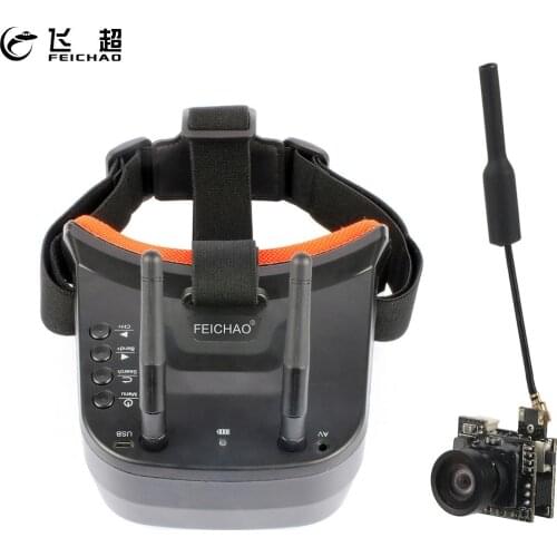 FEICHAO 5.8G 40CH Mini FPV Goggles 3 inch 480 x 320 Display FPV Goggles Monitor w/ HCF7P 700TVL/NTSC Camera for FPV Racing Drone