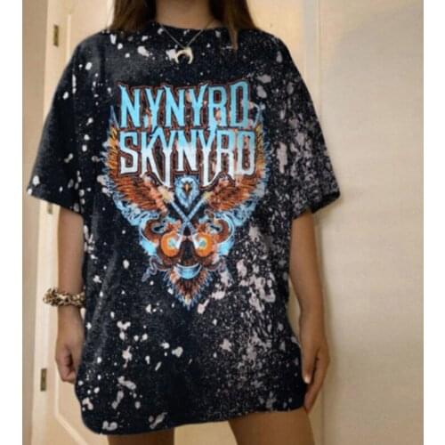 Harajuku Graphic Oversized T Shirt Women Vintage Black Letter Tee Shirt Femme Casual Loose Summer Tie Dye Tshits 2021 Tops