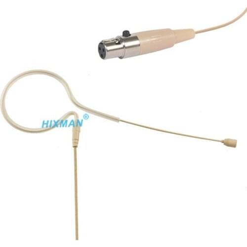 HIXMAN Beige EM1-VP Single Ear OmniDirectional Earset Headset Microphone For Vocopro GTD Wireless Bodypack Transmitter System