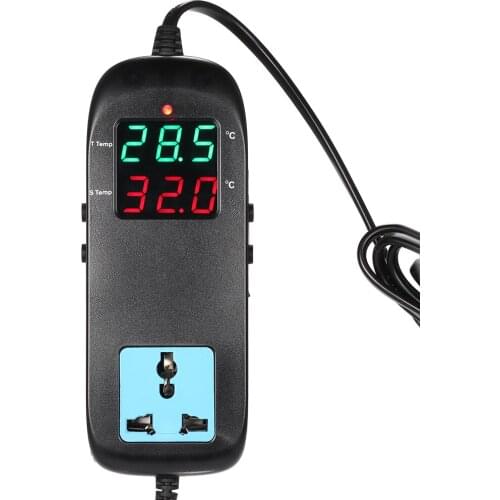 LED Digital Display Breeding Temperature Controller Electronic Thermostat Thermocouple Great Thermostat with Socket AC 90V~ 250V