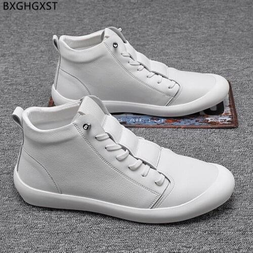 White Running Shoes Men High Top Sneakers Sports Shoes for Male Leather Casual Shoes for Man 2021 Zapatos Hombre Chaussure Homme