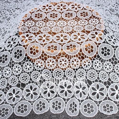 NEW white circle Geometric pattern lace Embroidered fabric wedding dress cloth for dress African skirt