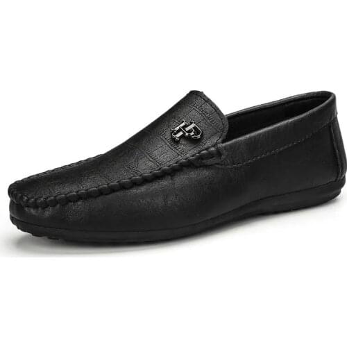 Summer New Fashion Leather Loafers Comfortable And Breathable Casual Shoes Lightweight Non-Slip Deodorant Driving Shoes Moccasin