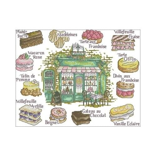 Magazine-Delicious Cake Shop Needlework,For Embroidery,DIY 14CT Unprinted Arts Cross stitch kits Set Cross-Stitching Home Decor