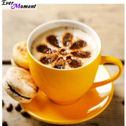 New arrival Coffee cup DIY diamond embroidery square diamond cross stitch rhinestone paste canvas painting Handicraft ASF275