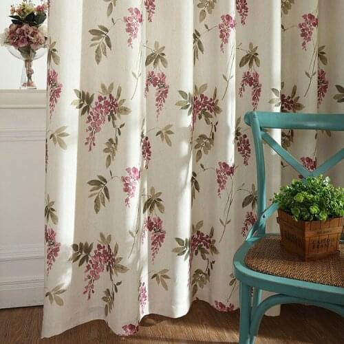 Pastoral Cotton Printing Curtains for Living Dining Room Art Korean American Country Curtains for Bedroom Fabric Custom