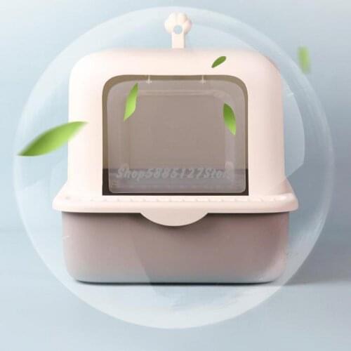 Cat Litter Basin Large Fully Closed Flip Type Cat Litter Basin Splash Proof And Odor Proof Cat Poop Basin Cat Supplies Cat Toile