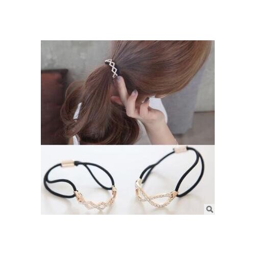 120pcs/lot Simple Multi Drill Geometry Cross Rubber Bands Elasticity Retro Rhombus Hair Bands Styling Tools Accessories HA1477