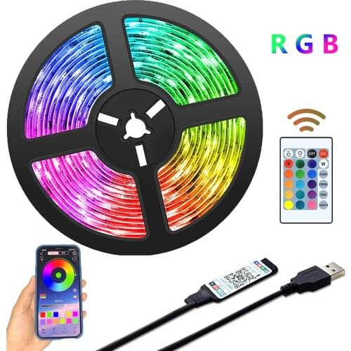 LED Strip Light Bluetooth USB Powered LED Lights Strips With Remote RGB 2835 Color Changing LED TV Backlights For Home Decor