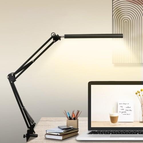 LED Folding Desk Reading Lights Long Arm Eye Protection Learning Working Desktop Lamp with USB Cable for Students Office Workers