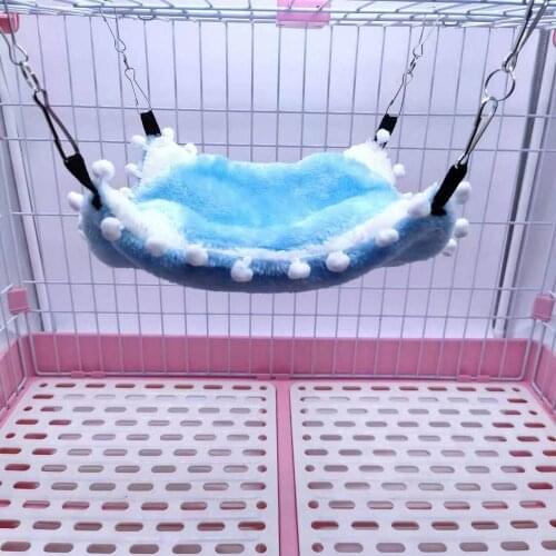 Warm Plush Hamster Pet Hammock Mouse Ferrets Guinea Pig Cat Hanging Bed for Cats Rodents Hammock for Hamster Small Pets Supplies