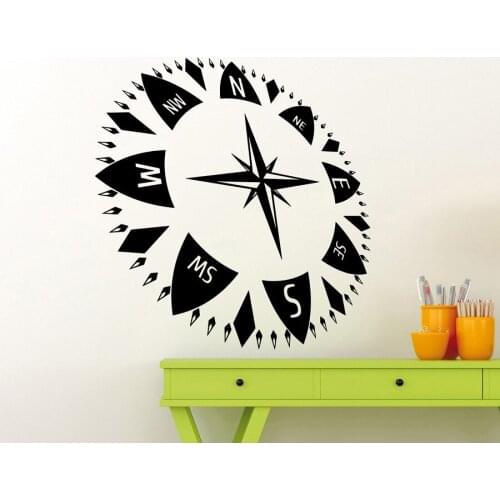 Nautical compass vinyl wall stickers childrens room boy bedroom living room office home decoration art wall stickers 1HH1