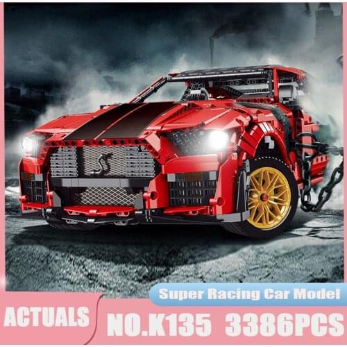 High-Tech Shelby Gt500 Sports Car Assembling Model MOC-50047 Buliding Blocks Bricks Educational Toy Birthday Gift For Children