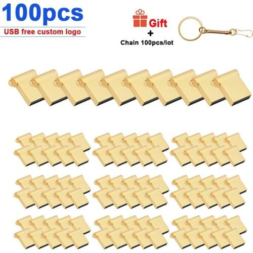 100pcs/lot Free Logo Pen Drive 32GB U Disk Metal Usb Flash Drive 64GB Memory Stick 16GB 8GB 4GB Usb Stick for Photography Gift