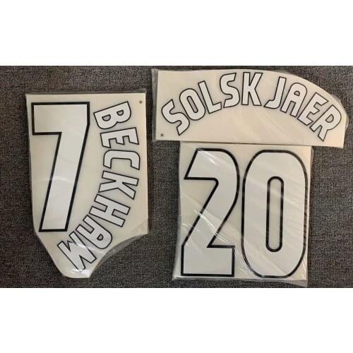 1999-2000 #7 Beckham Nameset #20 Solskjaer Printing Iron On Soccer Patch Badge