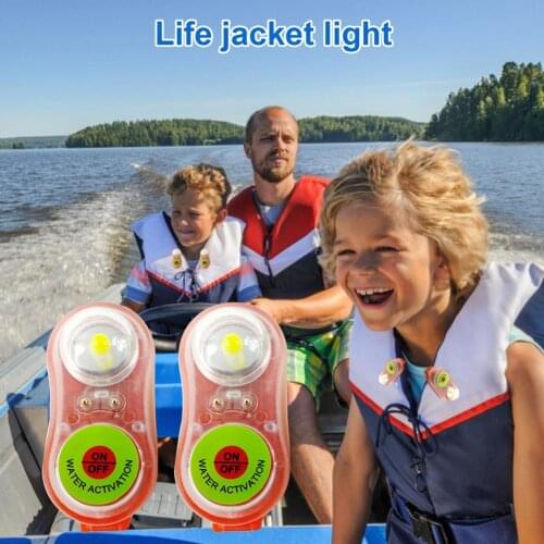 2pcs Surfing Life Jacket Light LED Lithium Life Vest Light Marine Position Indicator Light Canoe Kayak Self-Lighting Flashlight
