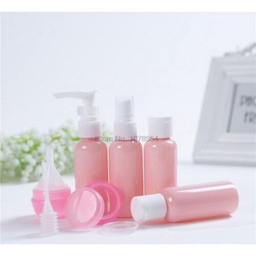 By ems or dhl 200sets 9pcs/set Plastic Transparent Small Empty Perfume Spray Bottle Outdoor Travel MakeUp