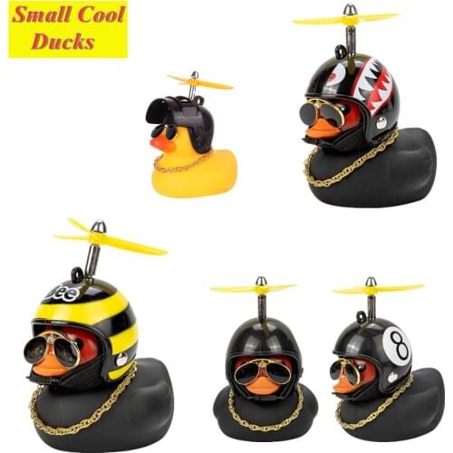 Car Gift Broken Wind Helmet Small Black Yellow Duck Car Decoration Accessories Wind-breaking Wave-breaking Duck Cycling Decor