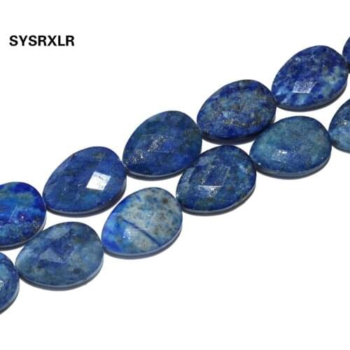 13 * 18mm Natural Faceted Lapis lazuli Stone Beads Water Drop Beads For Jewelry Making DIY Bracelet Earring Accessories Material