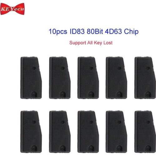 KEYECU 10pcs ID83 80Bit 4D63 Transponder Chip for Ford for Mazda Support All Key Lost