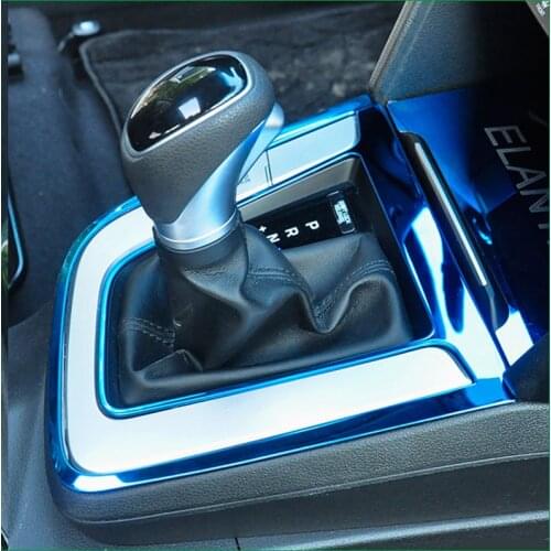 For Hyundai Elantra AD 2016 2017 LHD Car Interior Gear shift Knob Cigarette Lighter Panel Frame Cover Trim Sticker Car Patrs