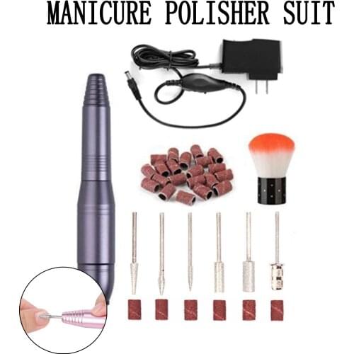Electric Nail Drill Machine Kit Nail File Manicure Polisher Suit Polisher Electric Manicure Polishing Machine Nail Art Pen