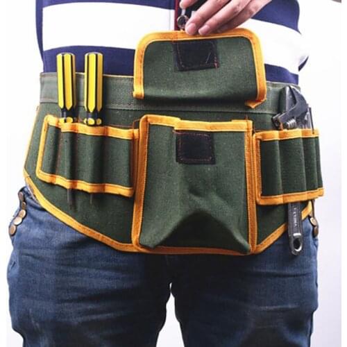 Canvas Hardware Waist Tool Storage Bag Durable Waist Tool Holder Screwdriver Tool Pouch Bag Adjustable Buckle Customized Logo