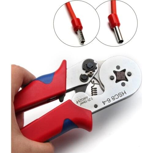 HSC8 6-4 Mini-Type Self-adjusting Insulated Terminals Crimping Pliers Multi Tool 0.25~10 mm2 For Cable Wire End Sleeves Ferrules