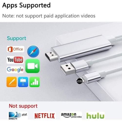 2M 8 Pin to HDMI-Compatible Cable HD 1080P Converter Adapter USB Cable For HDTV TV Digital Audio Adapter Cable for iphone