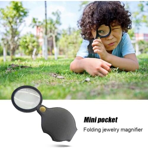 6X/8X/10X Mini Pocket Folding Magnifier Jewelry Magnifying Glass HD Eye Glass Loupe Glass Lens Portable Magnifier