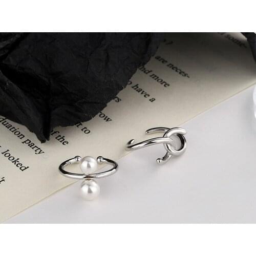 KISSLOVE 1pcs Imitation Pearls Ear Cuff Cross Clip on Earrings Fake Piercing Earcuffs For Women Jewelry No Hole Accessories