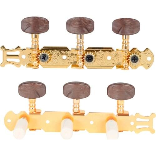 LADE 3+3 Open-Style Guitar String Tuning Pegs & Mounting Screws Agate Head Plastic Column Tuner Machine Heads Guitar Tuning Keys