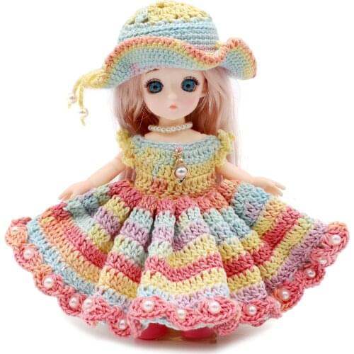 BJD 16cm Baby 1/12 Doll With Clothes 13 Moveable Jointed Dolls Toys For Children Handmade Beautiful Princess Dress Girls Gift