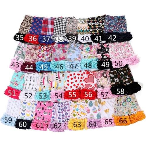 Kaiya Angel 114 Styles Different Colors 5 piece / lot Ruffles Cotton Shorts Summer Kids Girls Shorts Clothes Factory Wholesale