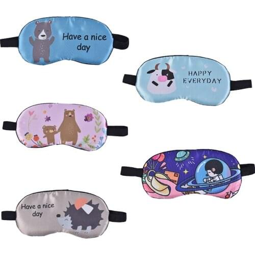 Eye Cover Sleeping Mask Cotton Cartoon Cute Creative Funny Eyepatch Sleep Mask Travel Relax Eye Band Sleeping Aid Blindfold